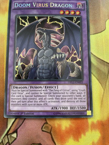DRL2-EN003 Doom Virus Dragon - 1st Edition - Secret - Yugioh (back)