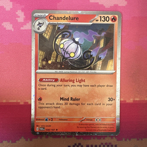 Pokemon Card Chandelure Temporal Forces Cosmo Holo 038/167 Near Mint