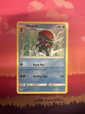 Pokemon Card Weavile Cosmic Eclipse Rare 44/236 Near Mint
