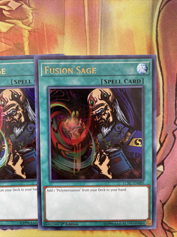 LCKC-EN089 x3 FUSION SAGE YUGIOH CARDS (back)