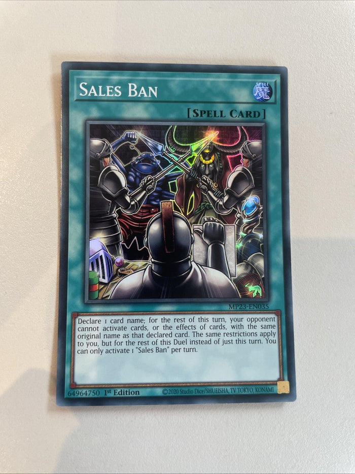 sales ban yugioh card Spell MP23-EN035 1st Edition Super Rare Sales Ban - 25th Anniversary