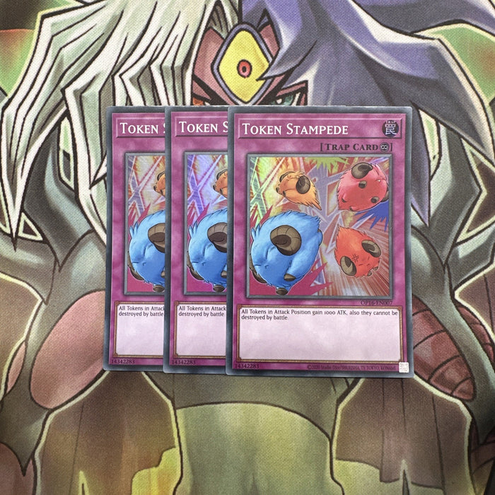 OP16-EN007 x3 Token Stampede Super Rare Excellent Condition Yugioh