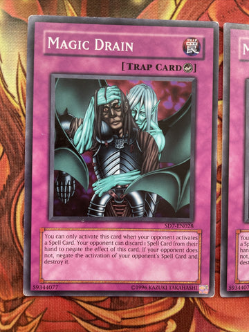 SD7-EN028 x3 Magic Drain Common Yugioh Card (back)