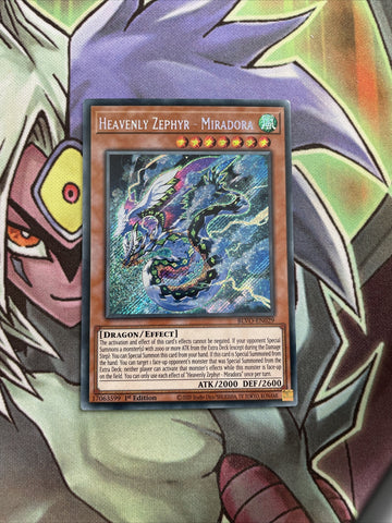 BLVO-EN029 Heavenly Zephyr - Miradora Secret Rare 1st Edition NM Yugioh Card