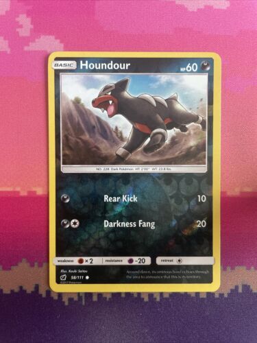 Pokemon Card Houndour Crimson Invasion Reverse Holo 58/111 NM