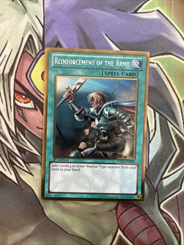 PGLD-EN058 Reinforcement Of The Army Gold Rare 1st Edition NM Yugioh Card