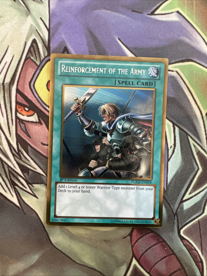 PGLD-EN058 Reinforcement Of The Army Gold Rare 1st Edition NM Yugioh Card