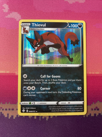 Pokemon Card Thievul Shining Fates 048/072 Holo Rare  Near Mint