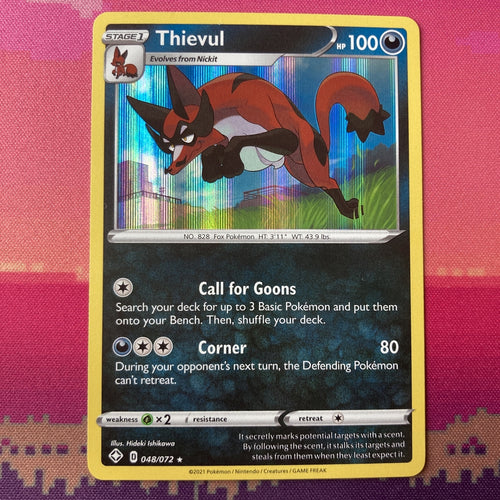 Pokemon Card Thievul Shining Fates 048/072 Holo Rare  Near Mint