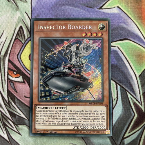 MP18-EN193 Inspector Boarder Secret Rare 1st Edition NM Yugioh Card