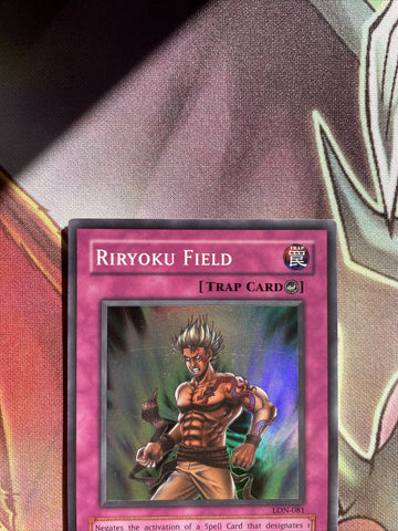 LON-081 Yugioh Riryoku Field Super Rare MP/Played Condition (back)