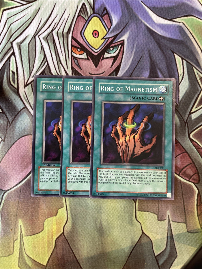 SDP-039 x3 Ring of Magnetism Common Excellent Condition Yugioh