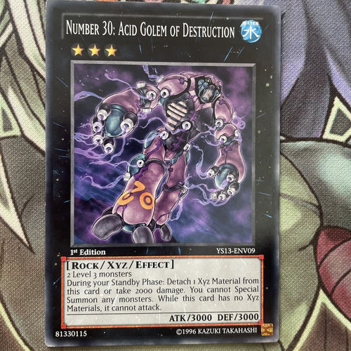 YS13-ENV09 Number 30: Acid Golem Of Destruction Common 1st Ed NM Yugioh Card