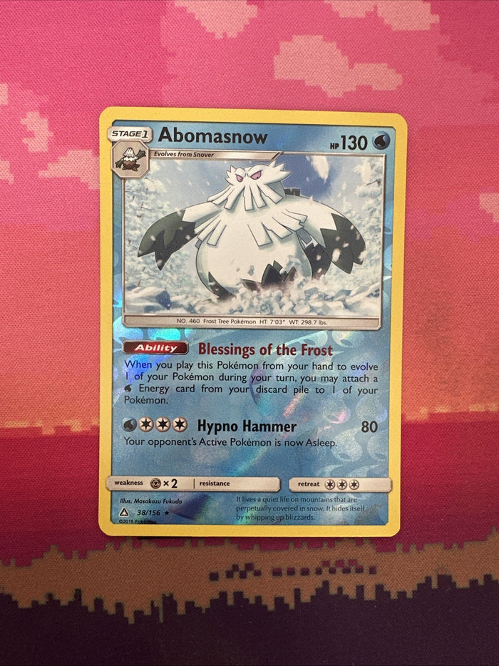 Pokemon Card Abomasnow Ultra Prism Reverse Holo Rare 38/156 Near Mint