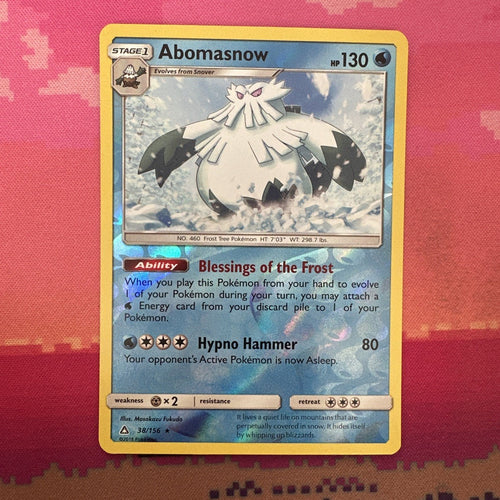 Pokemon Card Abomasnow Ultra Prism Reverse Holo Rare 38/156 Near Mint