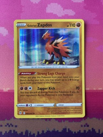 Pokemon Card Galarian Zapdos Evolving Skies Holo Rare 082/203 Near Mint