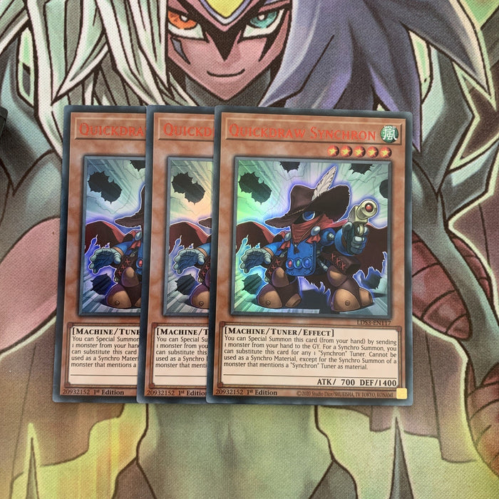 LDS3-EN117 x3 Quickdraw Synchron Varying Colours Ultra Excellent Cond  Yugioh