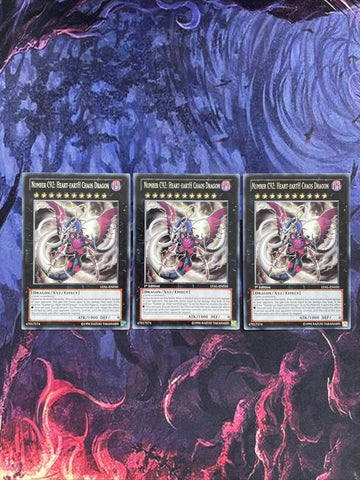 LVAL-EN050 x3 NUMBER C92: HEART-EARTH CHAOS DRAGON Yugioh Cards
