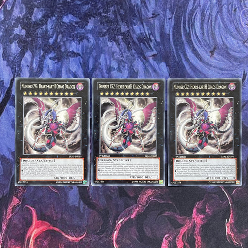 LVAL-EN050 x3 NUMBER C92: HEART-EARTH CHAOS DRAGON Yugioh Cards