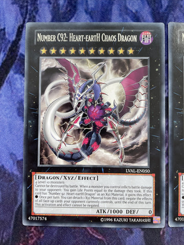 LVAL-EN050 x3 NUMBER C92: HEART-EARTH CHAOS DRAGON Yugioh Cards (back)