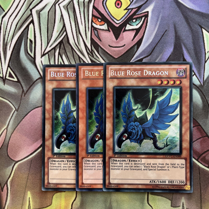 EXVC-EN099 x3 Blue Rose Dragon Secret Rare Excellent Condition Yugioh