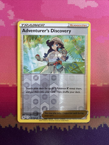 Pokemon Card Adventurer's Discovery Reverse Holo Uncommon 224/264 NM