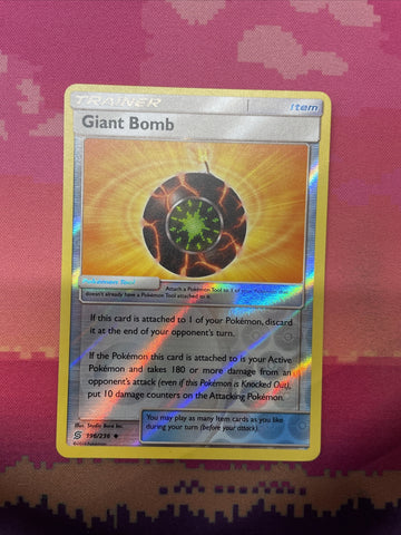 Pokemon Card Giant Bomb Unified Minds Reverse Holo 196/236 Near Mint