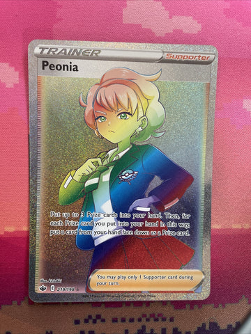 Pokemon Card Peonia 219/198 Secret Rare Chilling Reign Near Mint