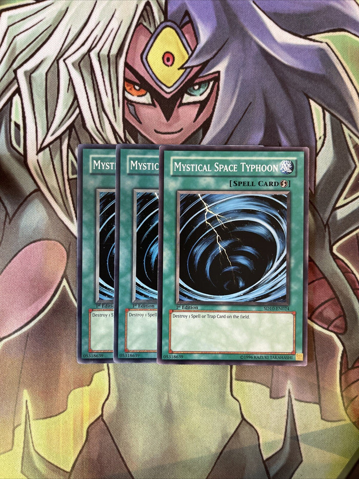 SD10-EN024 x3 Mystical Space Typhoon Common Excellent Condition Yugioh