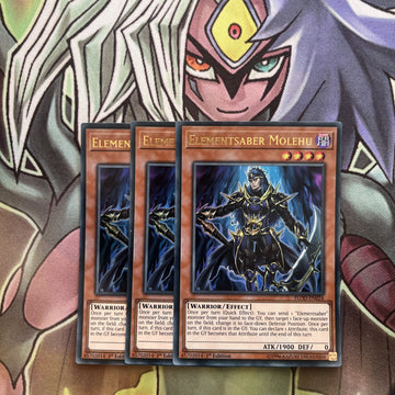 FLOD-EN024 x3 Elementsaber Molehu Ultra Rare Excellent Condition Yugioh