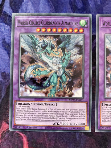 MP20-EN065 x3 World Chalice Guardragon Almarduke Yugioh! 1st Common PLAYSET (back)