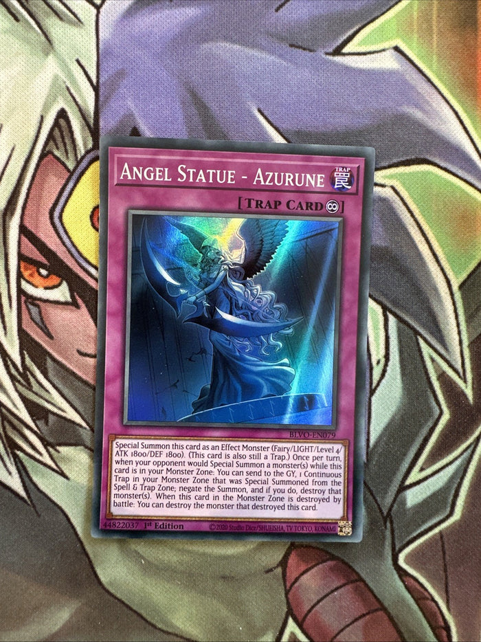 BLVO-EN079 Angel Statue - Azurune Super Rare 1st Edition NM Yugioh Card