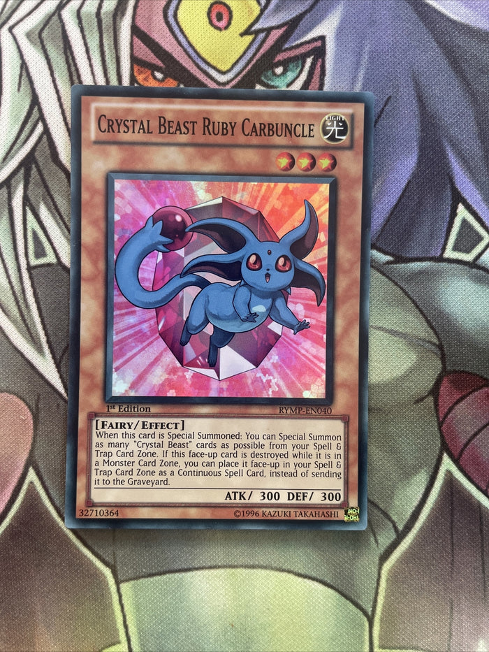 RYMP-EN040 Crystal Beast Ruby Carbuncle Super Rare 1st Edition Near Mint Yugioh
