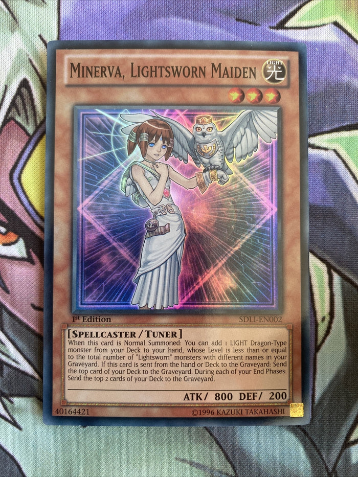 SDLI-EN002 Minerva, Lightsworn Maiden Super Rare 1st Edition NM Yugioh Card