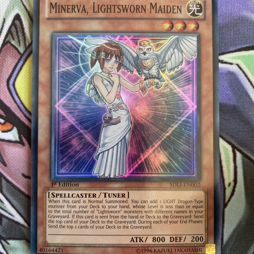 SDLI-EN002 Minerva, Lightsworn Maiden Super Rare 1st Edition NM Yugioh Card