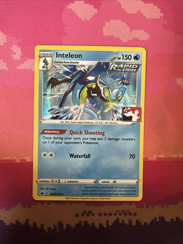 Pokemon Card Inteleon Prize Pack Holo Rare 043/198 Near Mint