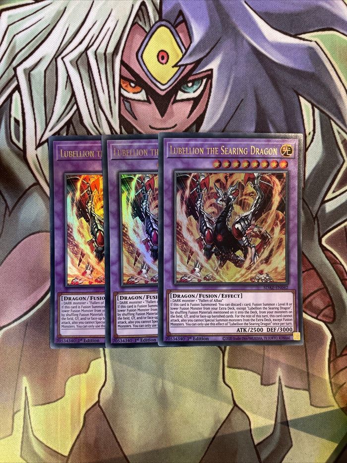 SDAZ-EN042 x3 Lubellion the Searing Dragon Ultra Rare Excellent Condition Yugioh