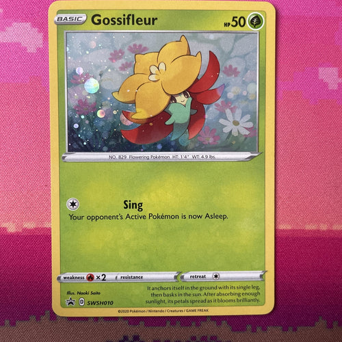 Pokemon Card Gossifleur SWSH010 Cosmo Holo Rare Black Star Promo NM
