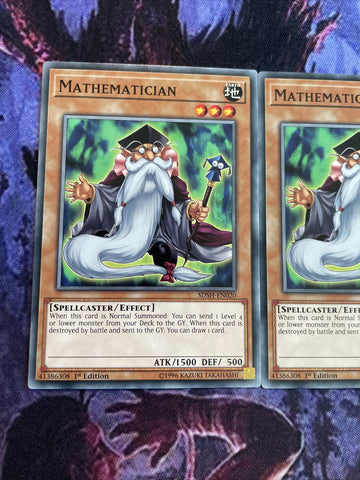 SDSH-EN020 x3 Mathematician | 1st Edition Common Card YuGiOh TCG Shaddll (back)