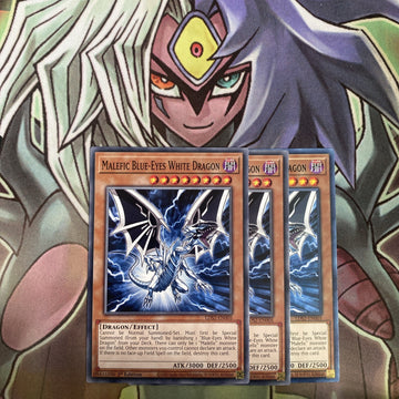 LDS2-EN005 x3 Malefic Blue-Eyes White Dragon Common Excellent Condition Yugioh