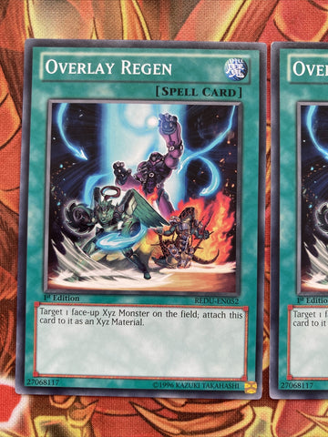 REDU-EN052 3 x Overlay Regen Common Yugioh Card Unlimited PLAYSET (back)
