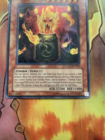 CSOC-EN095 Goka, the Pyre of Malice Super Rare YuGiOh Card (back)