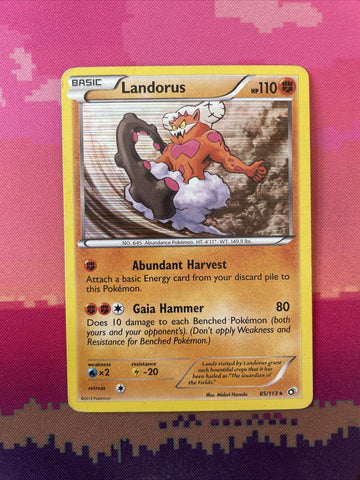 Pokemon Card Landorus Legendary Treasures Holo Rare 85/113 Near Mint