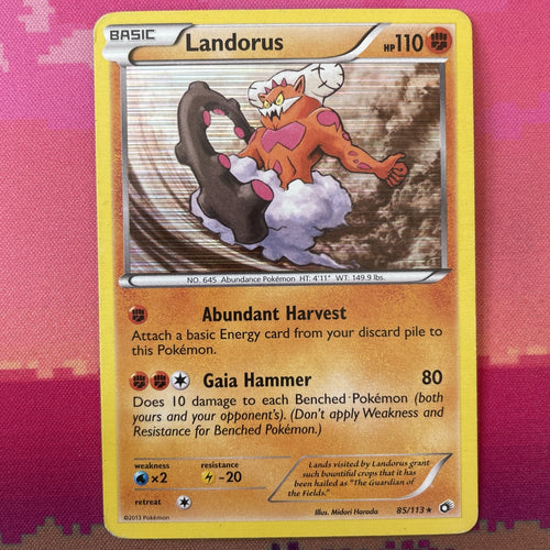 Pokemon Card Landorus Legendary Treasures Holo Rare 85/113 Near Mint