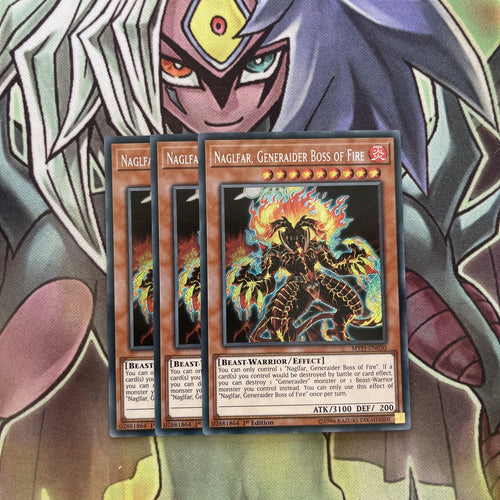 MYFI-EN030 x3 Naglfar, Generaider Boss of Fire Excellent Conditon Yugioh