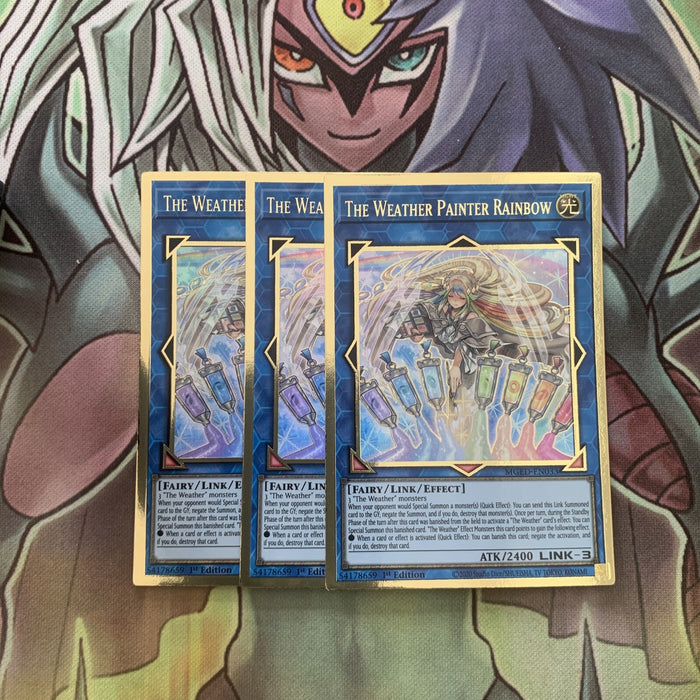 MGED-EN033 x3 The Weather Painter Rainbow Gold Rare Excellent Condition Yugioh