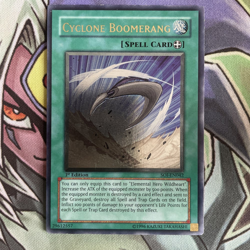 SOI-EN042 Cyclone Boomerang Ultimate Rare 1st Edition NM Yugioh Card
