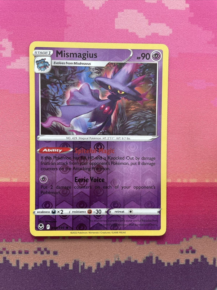 Pokemon Card Mismagius Silver Tempest Reverse Holo Rare 065/195 Near Mint
