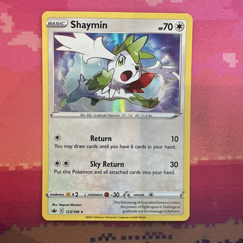 Pokemon Card Shaymin Chilling Reign Holo Rare 123/198 Near Mint