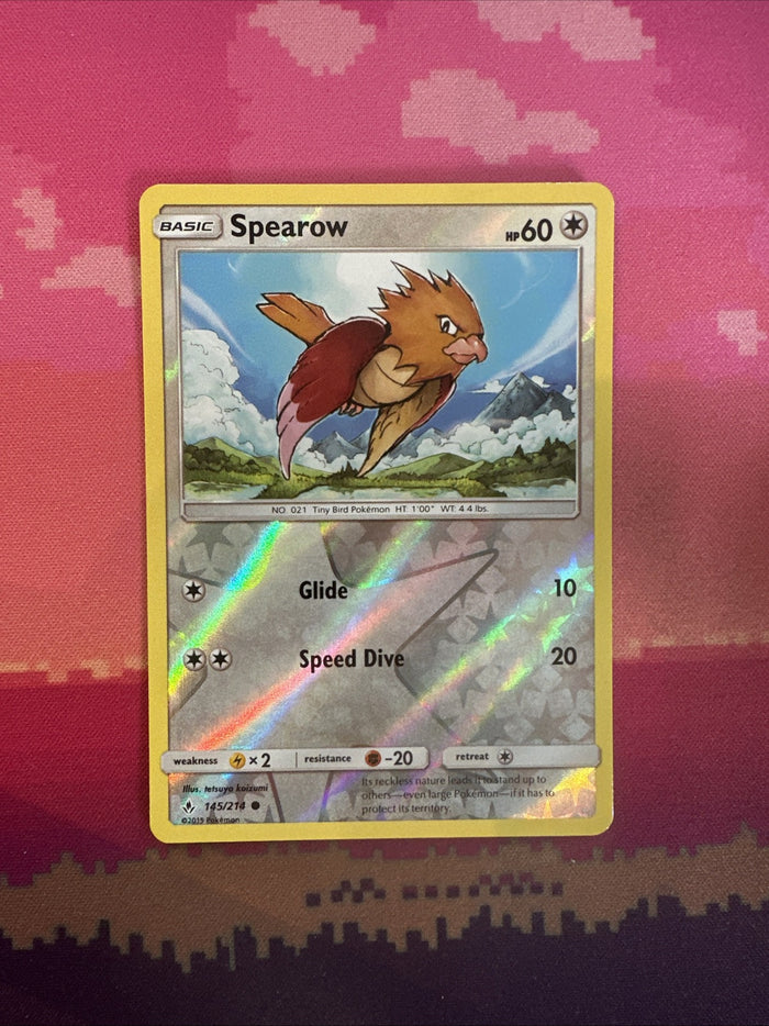 Pokemon Card Spearow Unbroken Bonds Reverse Holo 145/214 NM